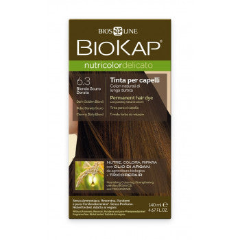 BIOKAP Nutricolor Delicato 6.3 Dark Blond Gold hair color 140 ml