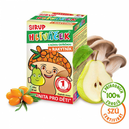100% Organic KIDS Oyster Mushroom & Sea Buckthorn Pears Syrup Natural vitamins