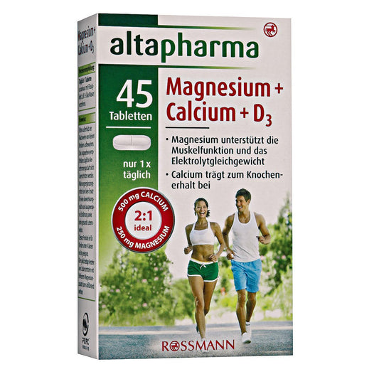 Magnesium + Calcium + D3 vitamins 45 tablets food diet supplement