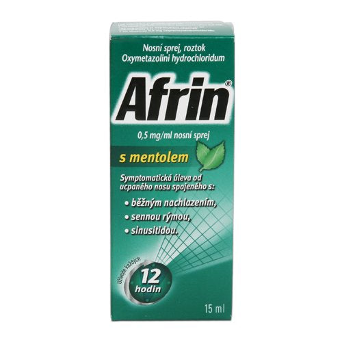 Afrin with menthol 0.5 mg / ml nasal spray 15 ml